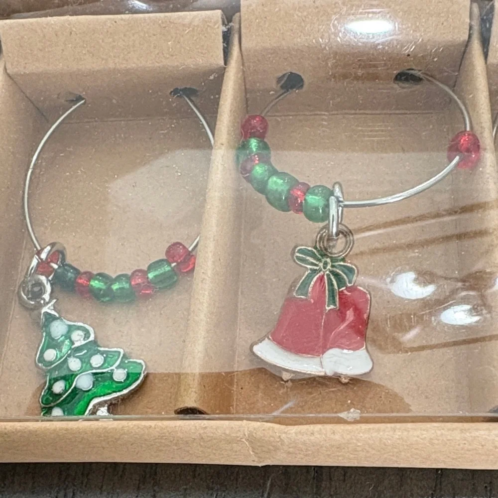 Wine Charms Set - Red, Green, Silver